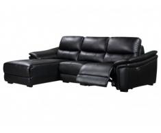 Relaxsofa Ecksofa Leder COREY - Schwarz - Ecke Links