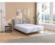Bett 180 x 200 cm - Stoff - Grau meliert - RIMOTA von Maison Céphy