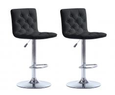 Barhocker 2er-Set MARLINE - Höhenverstellbar - Schwarz