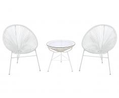 Garten Sitzgruppe Polyrattan ALIOS II - Weiß