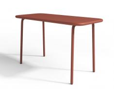Garten-Essgruppe für Kinder: Tisch + 4 stapelbare Stühle - Metall - Terracotta - POPAYAN von MYLIA