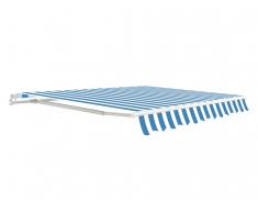 Gelenkarm Markise PALEAS - 3,95x2,5m - Blau/Weiß gestreift