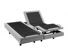 Dekoratives Bettgestell mit elektrischer Relaxfunktion - 2 x 90 x 200 cm - Stoff - Grau - ALPANA von YSMÉE
