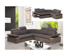 Ecksofa Schlafsofa symmetrisch Stoff Rabelais - Braun&Taupe