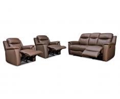 Ledergarnitur Relax Evasion 3+1+1 - Braun