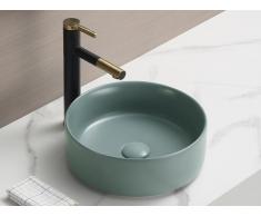 Waschbecken rund - B. 36 cm - Keramik - Grün matt - LENISO