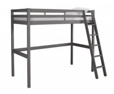 Hochbett Massivholz GEDEON - 90x200cm - Grau