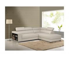Ledersofa Ecksofa Leeds - Beige - Ecke Rechts