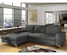 Ecksofa mit Schlaffunktion CHONA - Stoff - Anthrazit - Ecke Links