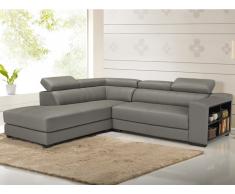Ledersofa Ecksofa Leeds - Grau - Ecke Links