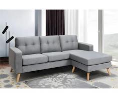 Ecksofa - Ecke wechselbar - Stoff - Grau meliert - BARTOLOME