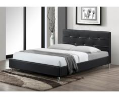 Polsterbett Strass Gabin - 140x190cm - Schwarz