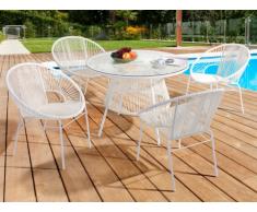 Polyrattan Essgruppe Kelios (5-tlg.) - Weiß