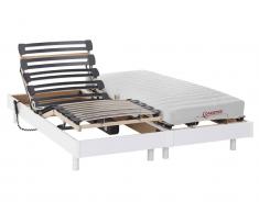 Matratzen elektrischer Lattenrost 2er-Set Latex TYNDARE - OKIN-Motoren - Weiß - 2 x 70 x 200 cm