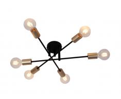 Deckenleuchte Industriell KLEPTON - Metall - D. 52,5 cm - Schwarz & Goldfarben
