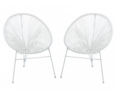 Gartenstuhl 2er-Set Polyrattan ALIOS II - Weiß