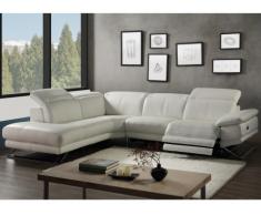 Relaxsofa Leder Ecksofa PUNO - Weiß - Ecke Links