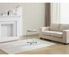 Beistelltisch mit Rollen - gebogenes Sicherheitsglas - Transparent - TILPY