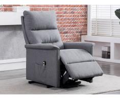 Relaxsessel Fernsehsessel mit integrierter Aufstehhilfe FLOREANA - Stoff - Grau