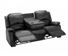 Relaxsofa 3-Sitzer Esther - Schwarz
