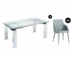 Essgruppe LUBANA: Esstisch + 6 Stühle