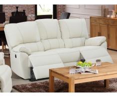 Relaxsofa 3-Sitzer elektrisch - Leder - Elfenbeinfarben - MARCIS