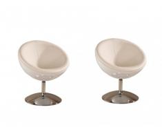 Lounge-Sessel 2er-Set Universe Weiß
