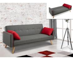 3-Sitzer Schlafsofa Klappsofa Stoff DARVEL - Grau