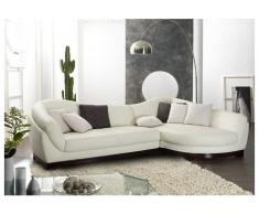 Ecksofa Leder Rundecke Capri II Elfenbein - Ecke Rechts