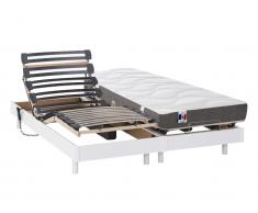 Matratzen elektrischer Lattenrost 2er-Set 100% Latex ANAKE - Weiß - 2x80x200 cm