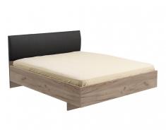 Bett FAVARA - Holz & Kunstleder - 160 x 200 cm - Eiche & Schwarz
