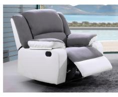 Relaxsessel Microfaser BILSTON - Grau/Weiß