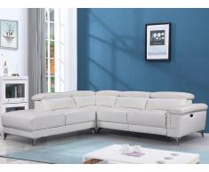 Relaxsofa Ecksofa Leder elektrisch - Ecke Links - Elfenbein - PASCALINE