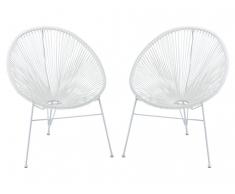 Gartenstuhl 2er-Set Polyrattan ALIOS II - Weiß