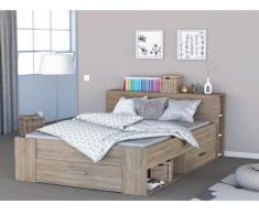 Bett mit Stauraum Leonis - 160x200cm - Eichefarben