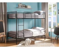 Etagenbett DUOPOLE + Lattenrost - 2x90x190cm - Schwarz