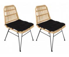 Gartenstuhl 2er-Set Polyrattan NOSARA