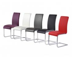 Stuhl Freischwinger 4er-Set Lirica - Pflaume