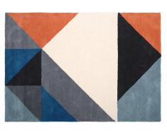 Teppich mit geometrischem Muster gewebt - Baumwolle - 160 x 230 cm - Mehrfarbig - ZABOK