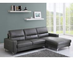 Ledersofa Ecksofa Flynn - Grau - Ecke Rechts