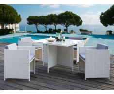 Polyrattan Essgruppe BORNEO (5-tlg.) - Grau-Weiß