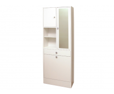 Badezimmerschrank mit Wäschekippe Plizz - Weiß