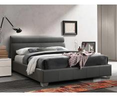 Bett WANDA - 160x200cm - Büffelleder - Grau