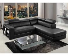 Ledersofa Ecksofa Leeds - Schwarz - Ecke Rechts