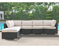 Polyrattan Lounge Sitzgruppe Alanda ohne Gartentisch (6-tlg.) - Anthrazit & Beige