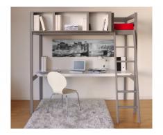 Hochbett mit Schreibtisch GIACOMO + Lattenrost - 90x190cm