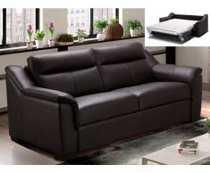 Schlafsofa mit Matratze 3-Sitzer KIGALI - Leder - Braun