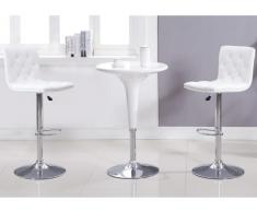 Barhocker 2er-Set MARLINE - Höhenverstellbar - Weiß