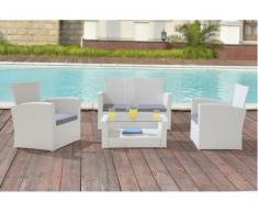 Polyrattan Lounge Sitzgruppe Arequipa (4-tlg.) - Weiß
