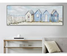 Ölgemälde handgemalt Maritimer Stil DEAUVILLE - 50 x 150 cm - Blau